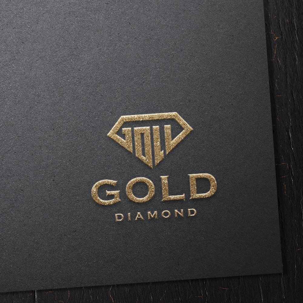 Gold diamond logo design, Jewelry logo.